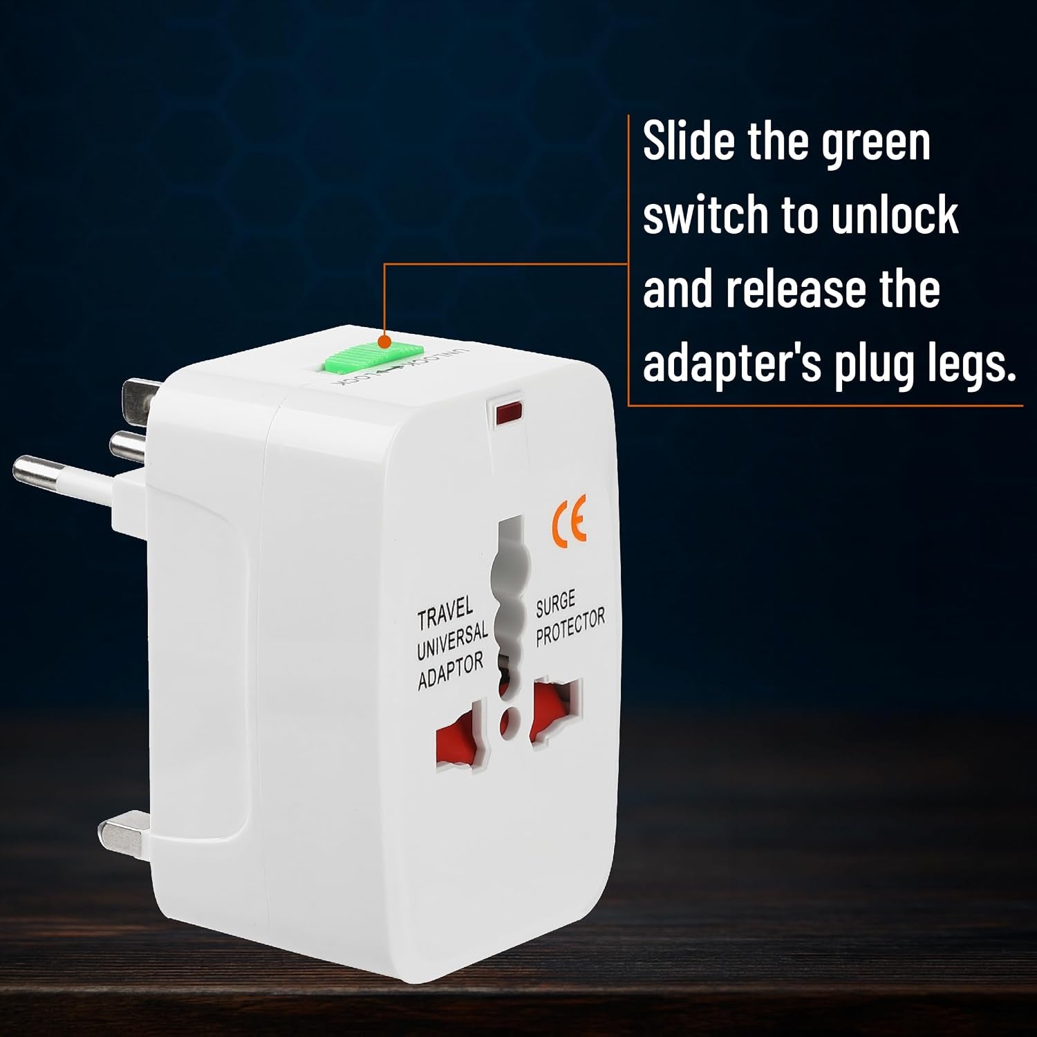 Bates- Universal Adapter for Travel, Compact International Power Adapter for USA, EU, UK, Australia, and India Outlets, All in One