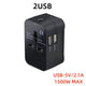 Universal Travel AC Power Adapter with Dual USB Ports EU US UK AU Outlet Converter Socket Plug Global Conversion Charger