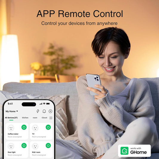 Plug, Wifi Smart Plugs Work with Alexa and Google Home, Smart Outlet Timer with APP Remote Control, 2.4Ghz Wi-Fi Only, No Hub Required, ETL FCC Listed, White