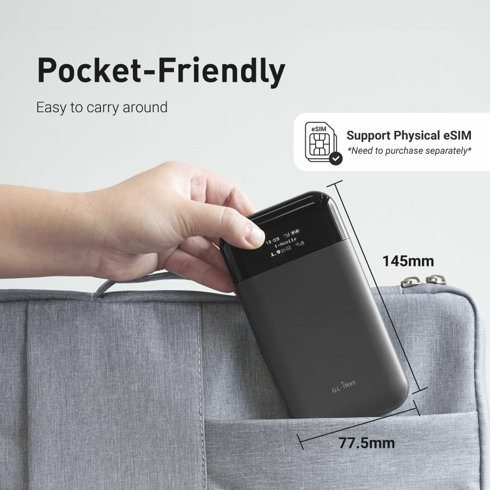 GL-E750V2 (MUDI) 4G LTE Portable Wi-Fi Hotspot for Travel | Mobile Hotspot Device, Openwrt, Openvpn, Wireguard, 7000Mah, Global Version