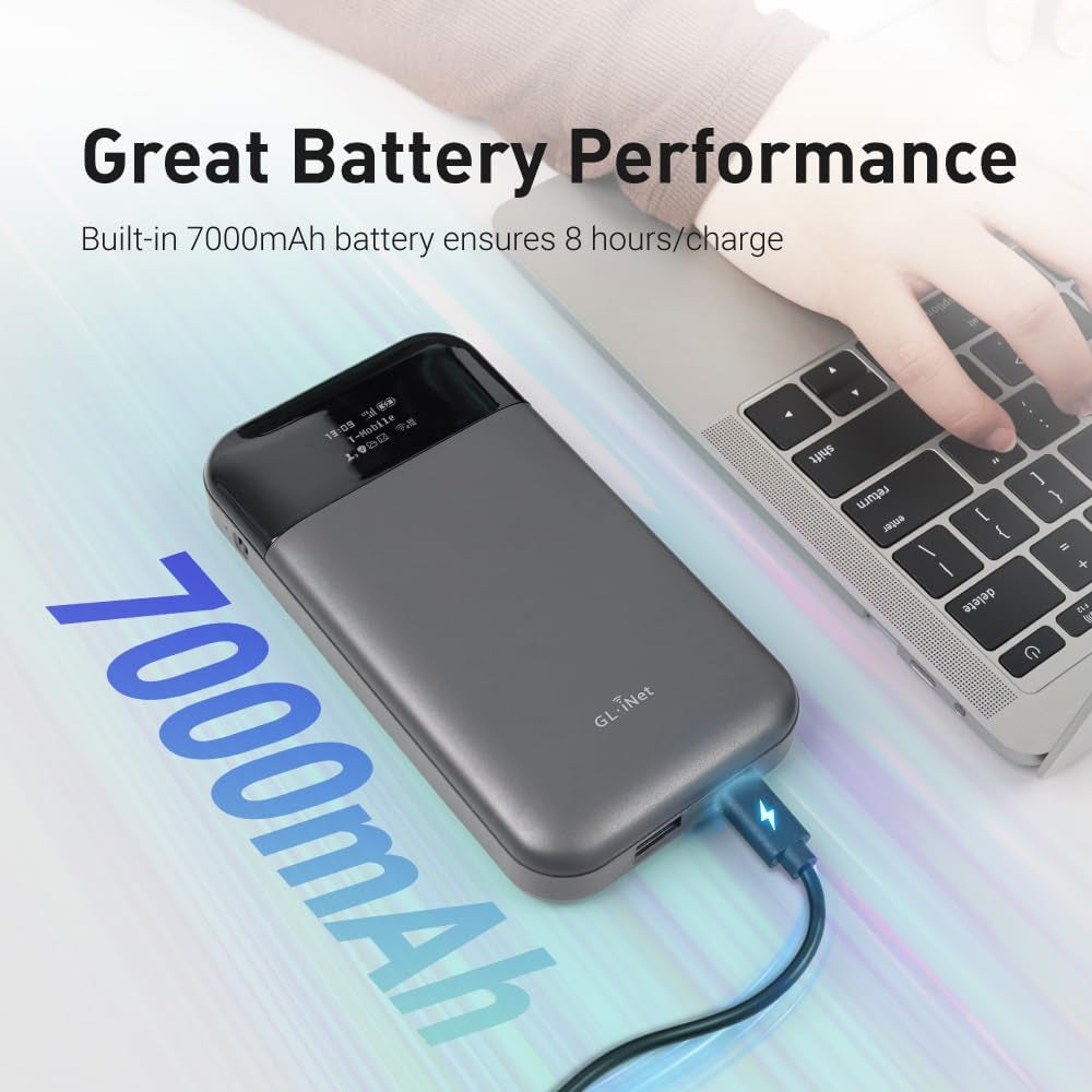 GL-E750V2 (MUDI) 4G LTE Portable Wi-Fi Hotspot for Travel | Mobile Hotspot Device, Openwrt, Openvpn, Wireguard, 7000Mah, Global Version