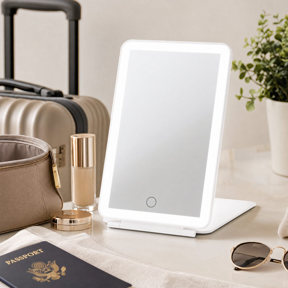 GlowView™ – Rechargeable LED Travel Makeup Mirror
